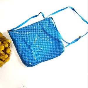 Whiting and Davis Blue Mesh Bag